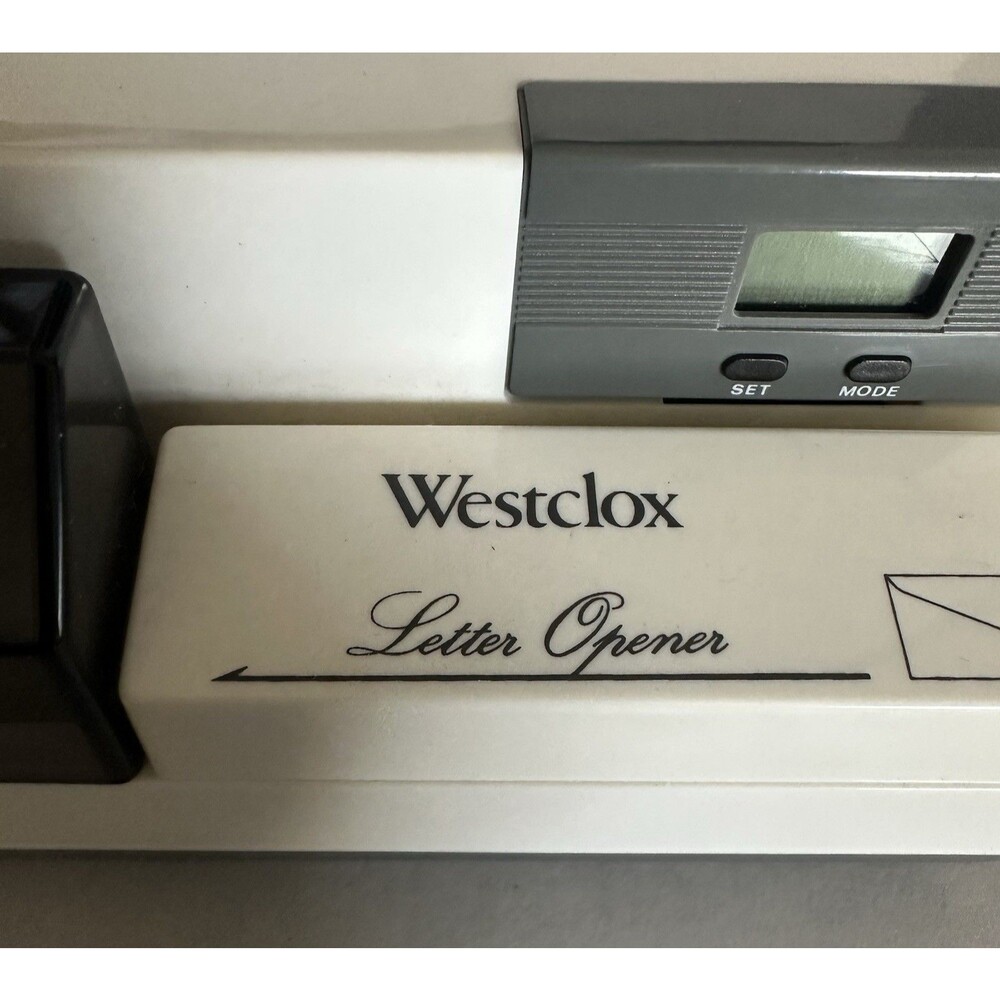 Vintage Westclox 4 in 1 Letter Opener Pencil Sharpener Tape Dispenser LCD Clock - Picture 4 of 16